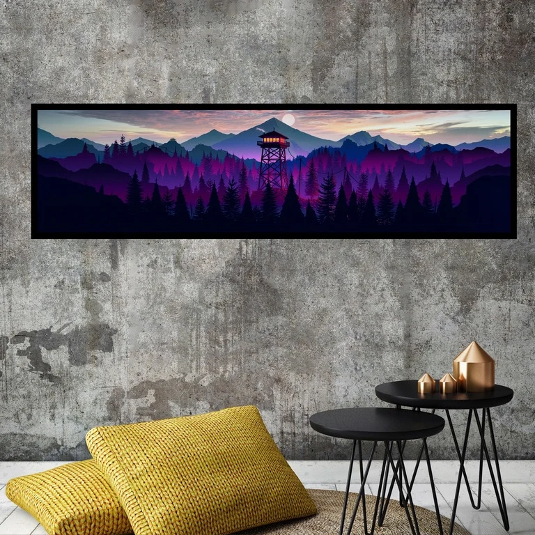 تابلو بکلیت طرح طبیعت جنگل مدل کشیده B-7702