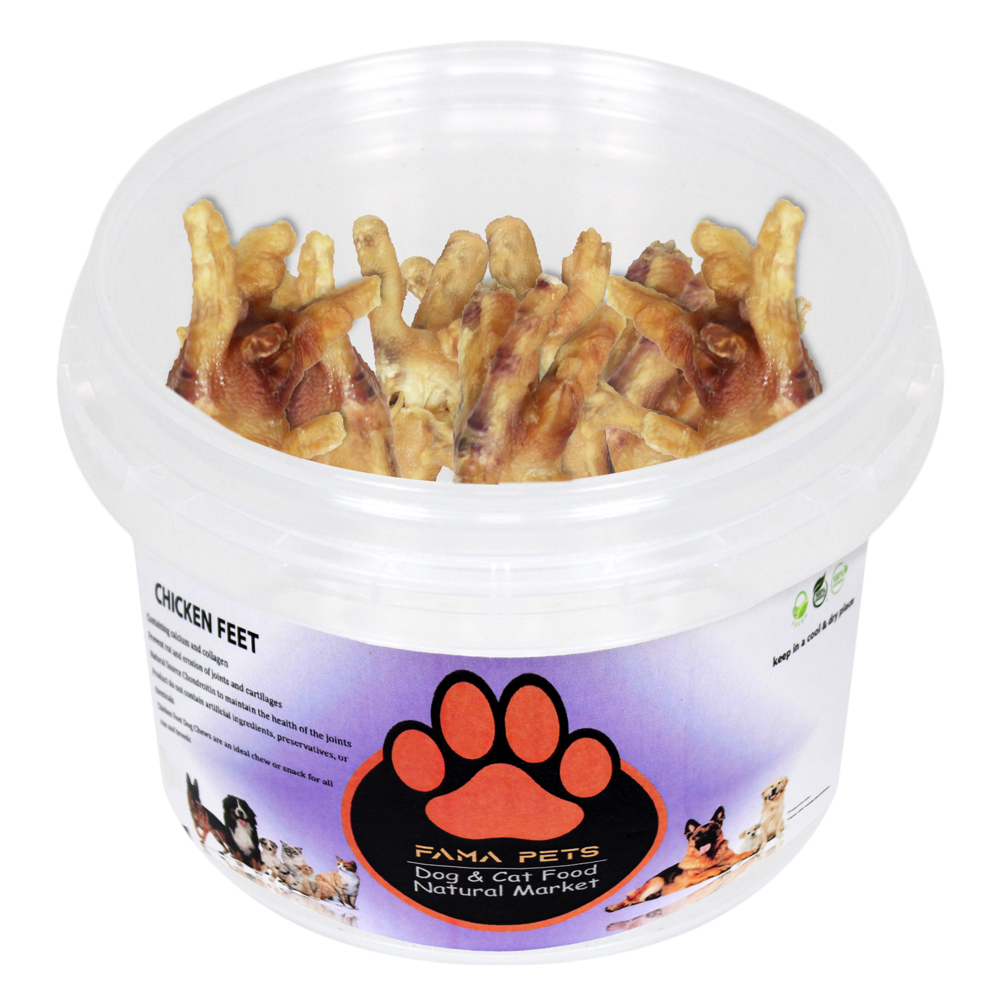 تشویقی سگ فاما پت مدل CHICKEN FEET وزن 80 گرم