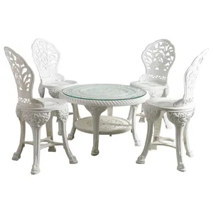 میز و صندلی ناهارخوری چهار نفره مدل گل نقش پایه کوتاه