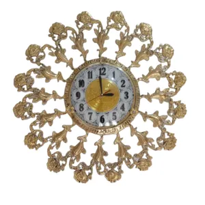 ساعت دیواری برنجی مدل Ssa90 طرح خورشید