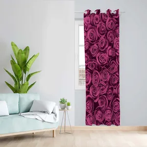 پرده طرح گل رز مدل مخمل پانچی کد 1453 z سایز 140x200 سانتی متر