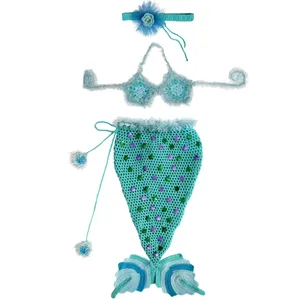 ست 3 تکه لباس نوزادی مدل پری دریایی کد p9999