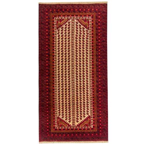 فرش دستبافت دو و نیم متری مدل نقشه بلوچ  کد 34.2780