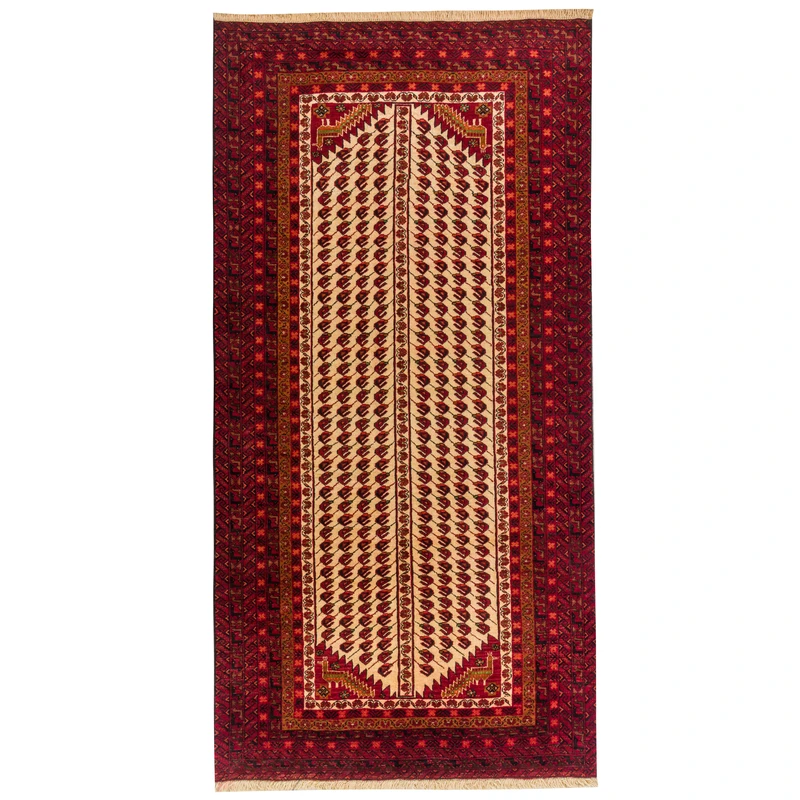 فرش دستبافت دو و نیم متری مدل نقشه بلوچ  کد 34.2780