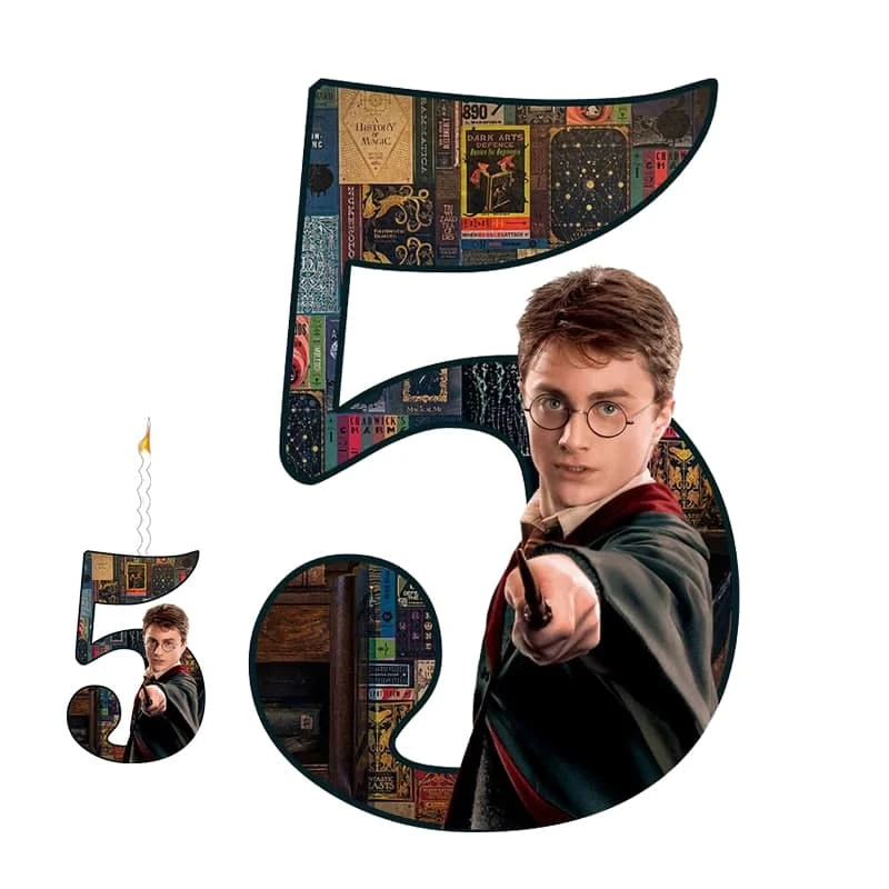 استند تولد مدل عدد 5 طرح هری پاتر به همراه شمع