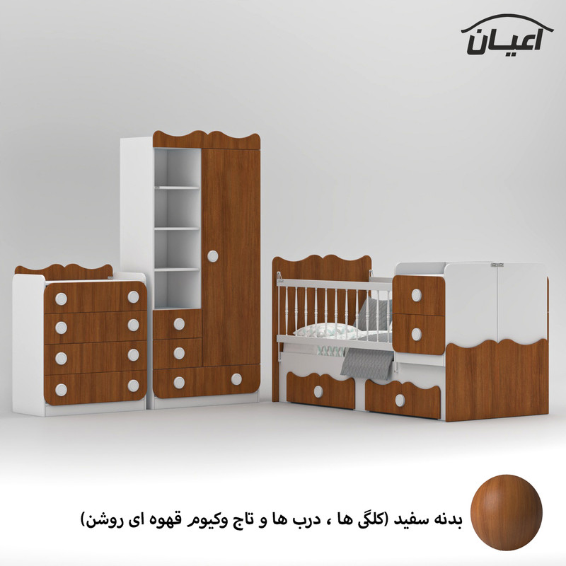 سرویس خواب کودک و نوزاد  اعیان مدل FH893 مجموعه سه عددی