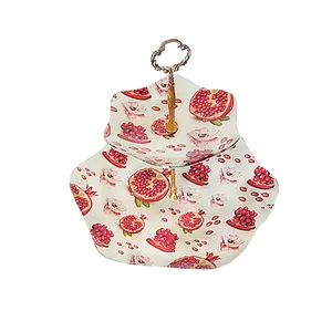 شیرینی خوری شیشه ای مدل دست ساز کد f146