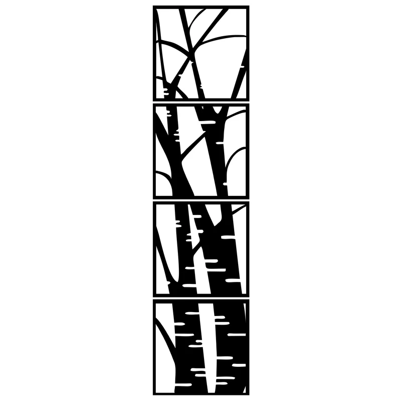 دیوارکوب طرح ساقه و شاخه درخت بامبو مدل B1020-1976 مجموعه 4 عددی