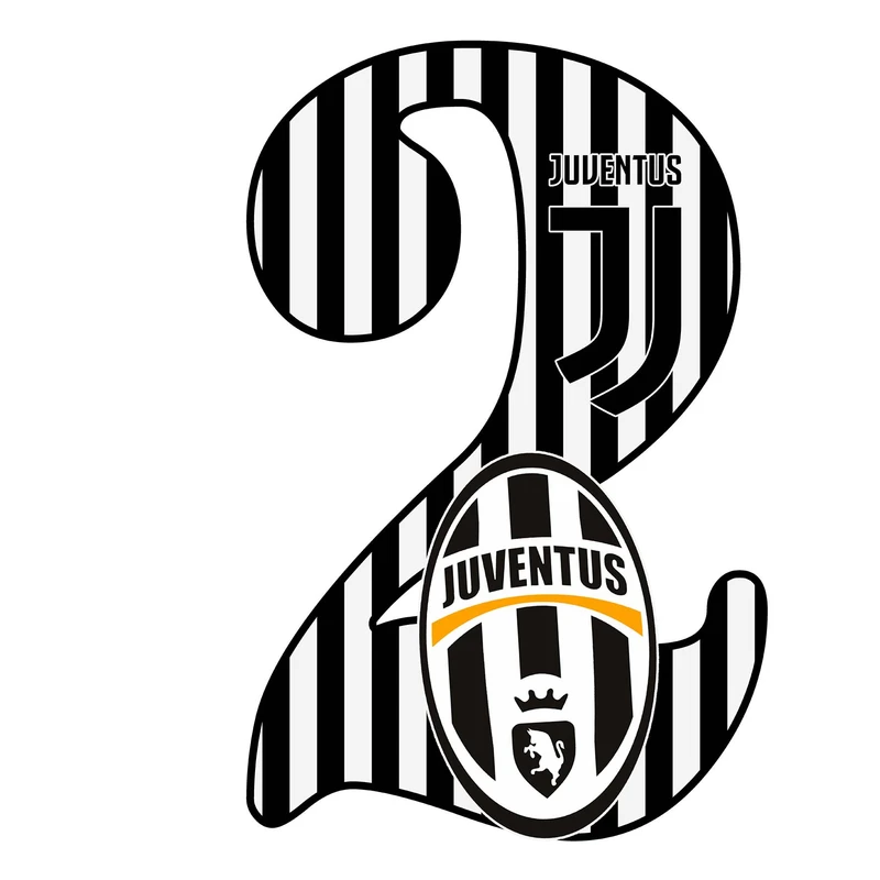 استند رومیزی تولد مدل عدد 2 طرح یوونتوس کد 902