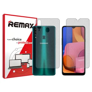 Remix matte screenprotector HyMTT model suitable for Samsung Galaxy A20s mobile phones along with the back of the phone