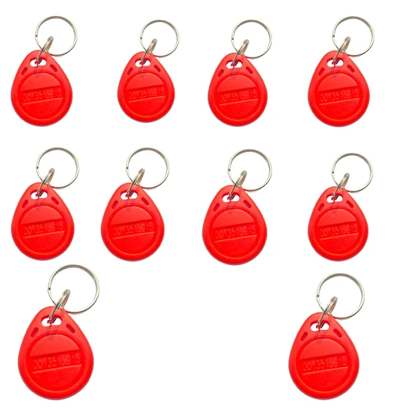 تگ RFID مدل جاسوئیچی قرمز کد 125KHZ Em-125 بسته 10 عددی