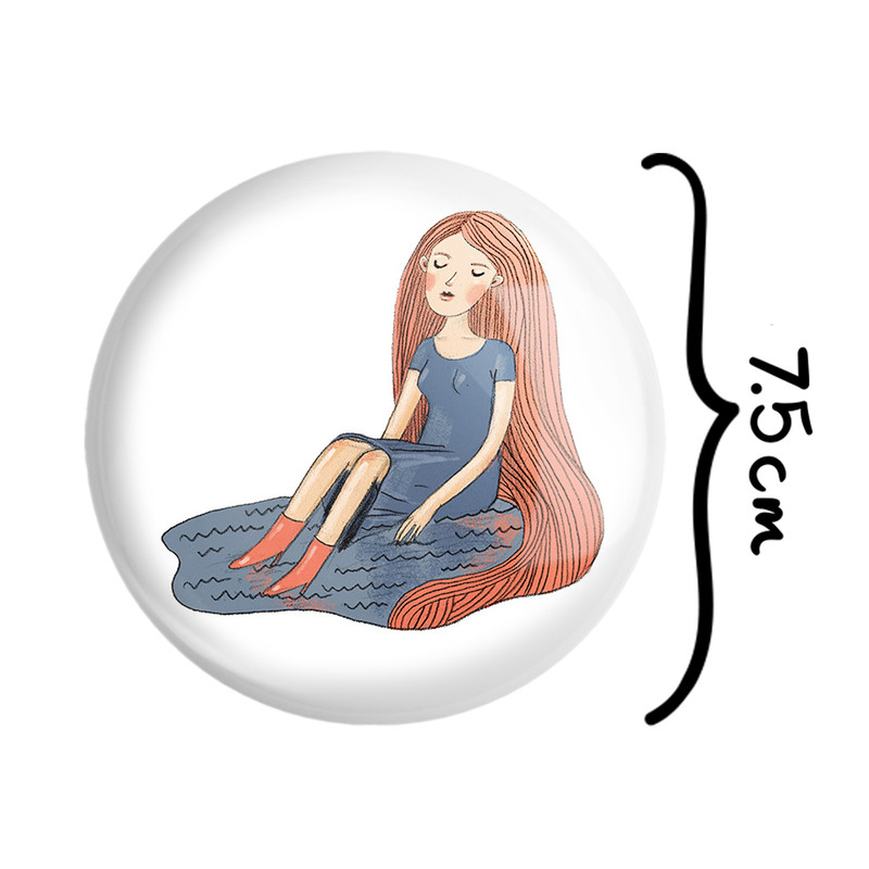 آینه جیبی خندالو طرح دختر مدل تاشو کد 5540