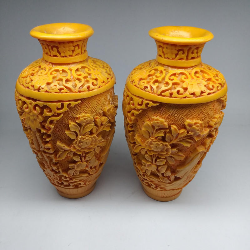 گلدان دکوری رومیزی مدل BM01، مناسب فضای باز، ابعاد 7×7×15 سانتی‌متر، وزن 350 گرم، مجموعه 2 عددی