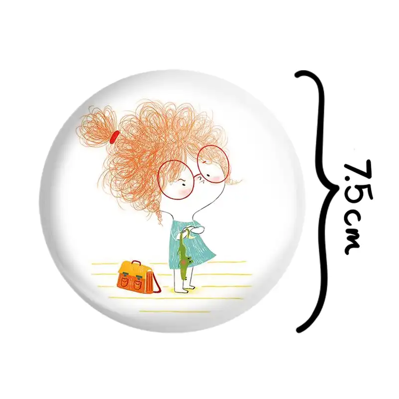 آینه جیبی خندالو طرح دخترونه مدل تاشو کد 1652