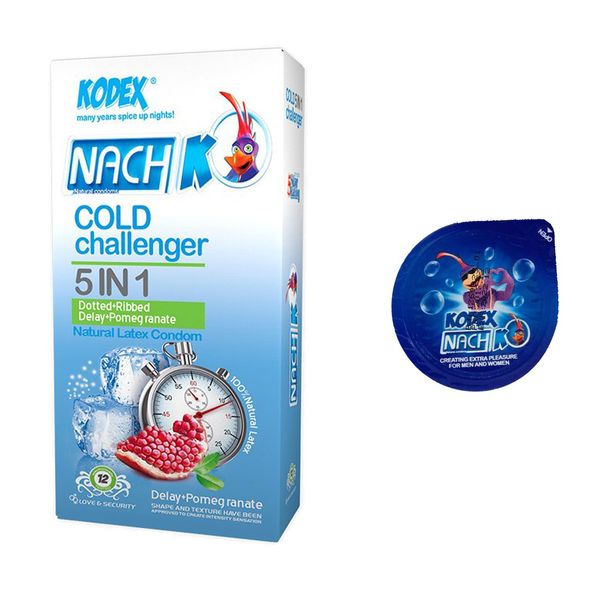 کاندوم محرک مدل بلیسر کدکس به همراه یک بسته کدکس مدل Cold Challenger 5in1 بسته 12 عددی کاندوم محرک مدل بلیسر کدکس به همراه یک بسته کدکس مدل Cold Challenger 5in1 بسته 12 عددی