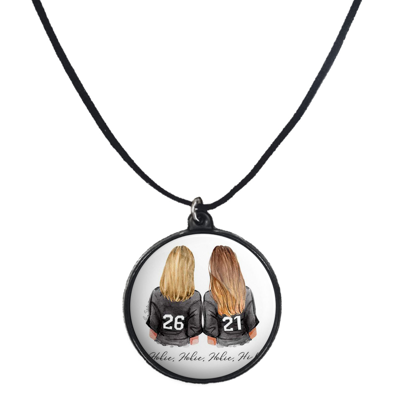 گردنبند پرمانه طرح دخترونه کد pmb.1347 مدل دو طرفه