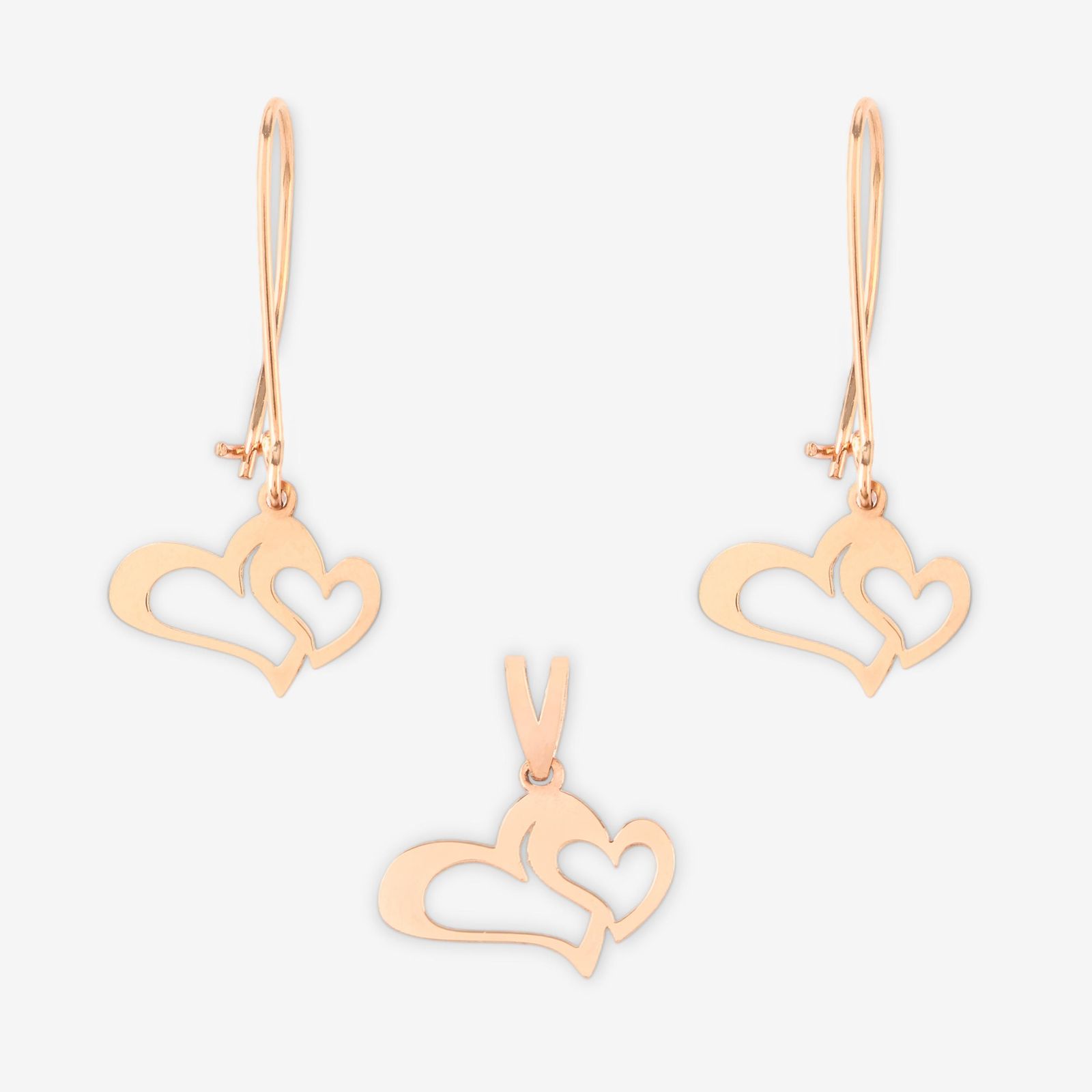 نیم ست طلا 18 عیار زنانه حافا گلد مدل قلب کد nim20 -  - 2