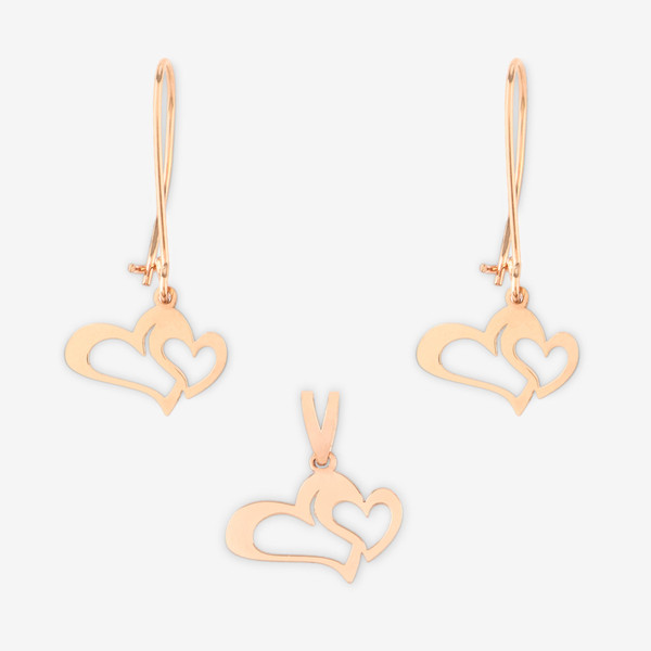 نیم ست طلا 18 عیار زنانه حافا گلد مدل قلب کد nim20