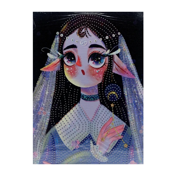 بازی آموزشی رنگ آمیزی مدل تابلو نقاشی الماسی 23*30 طرح دختر