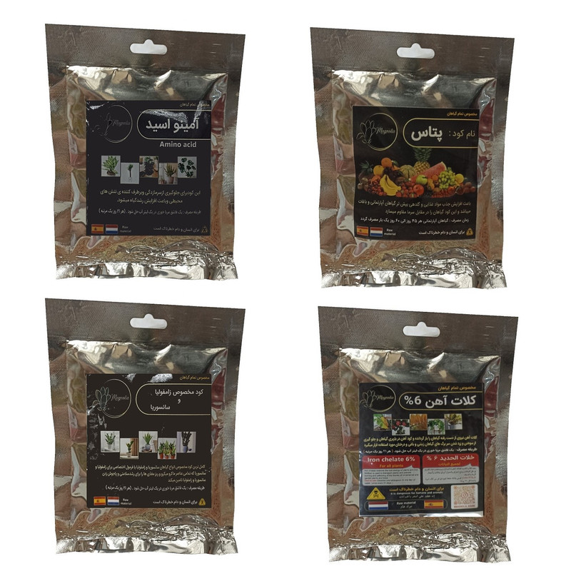 امینو اسید و پتاس و کلات آهن و کود زاموفیلیا و سانسوریا مدل raw material وزن 200 گرم