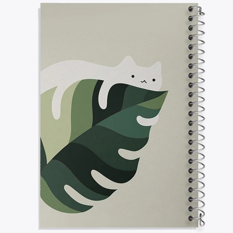 دفتر نقاشی 50 برگ خندالو طرح برگ و گربه کد N2757