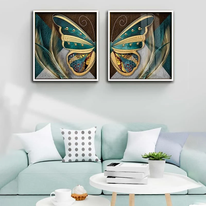 تابلو آتریسا طرح پروانه مدرن مدل AT00316 مجموعه 2 عددی