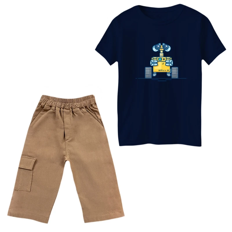 ست تی‌شرت و شلوارک پسرانه مدل والی کد 6