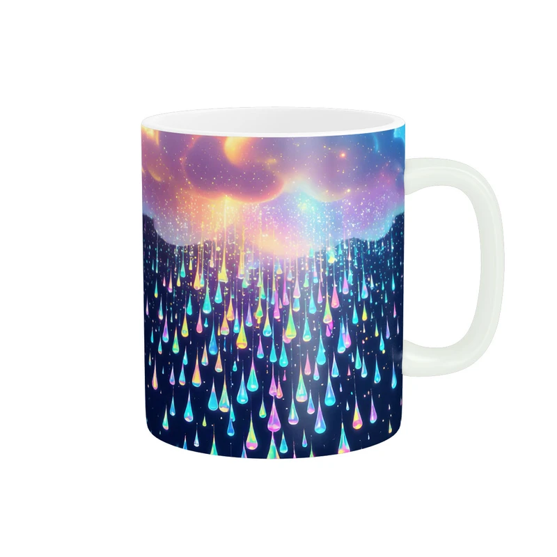 ماگ پاد آفرین مدل ابر و باران رنگارنگ زیبا کد 1047