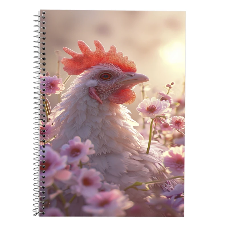 دفتر زبان 50 برگ مدوپد مدل دو خط طرح جوجه کد DF14683