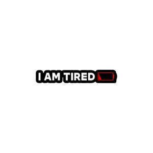 استیکر تزئینی موبایل و تبلت لولو مدل I AM TIRED من خسته ام کد 331