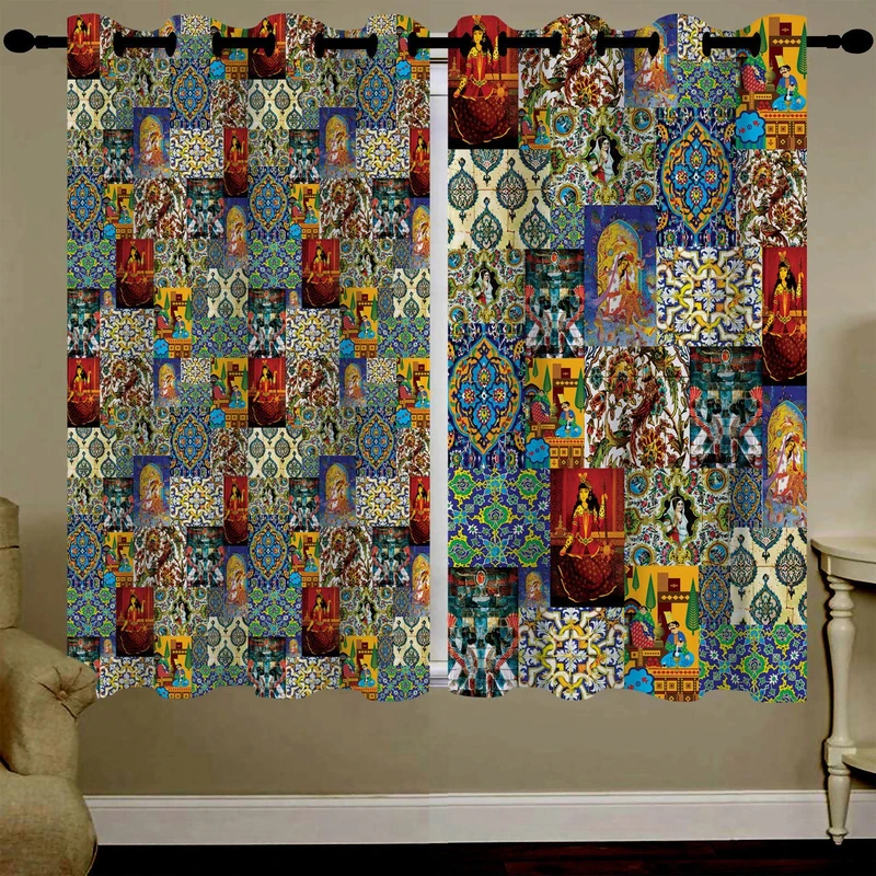 پرده مخمل رنس مدل C34-50132 ارتفاع 190 سانتی متر