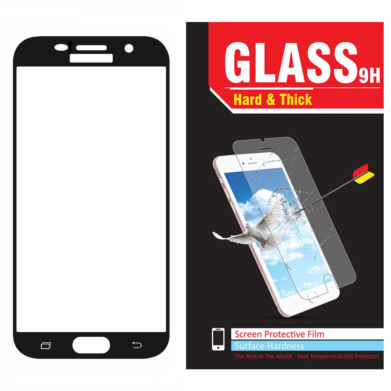 محافظ صفحه نمایش شیشه ای مدل  Hard and thick full cover مناسب برای گوشی موبایل سامسونگ A310/A3 2016