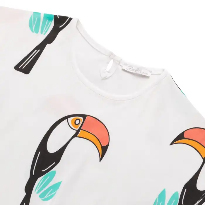 تی شرت آستین کوتاه دخترانه فیورلا مدل چاپ توکا 43028