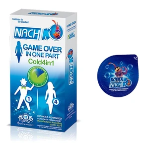 کاندوم محرک مدل بلیسر کدکس به همراه یک بسته کاندوم کدکس مدل Game Over In One Part  Cold 4in1 بسته 12 عددی
