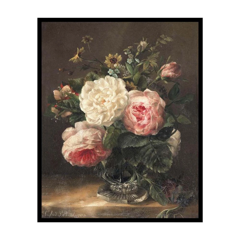 پوستر مدل طبیعت مرده با گلها