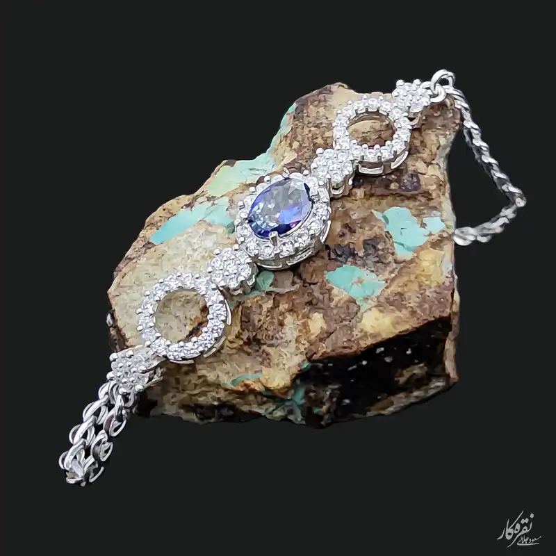 دستبند نقره زنانه مسعود جلالی نقره کار مدل Tanzanite-03