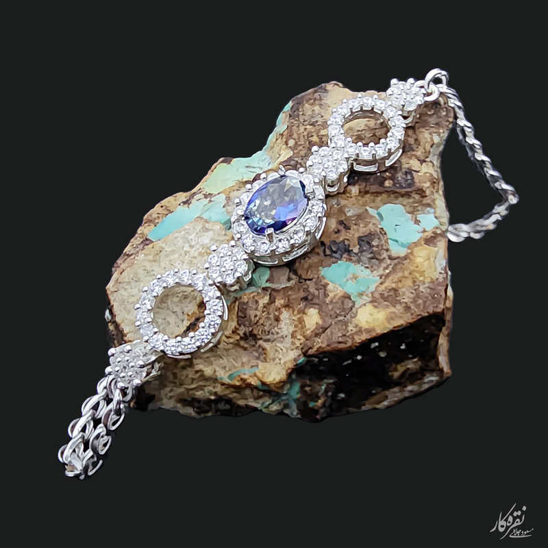 دستبند نقره زنانه مسعود جلالی نقره کار مدل Tanzanite-03 دستبند نقره زنانه مسعود جلالی نقره کار مدل Tanzanite-03