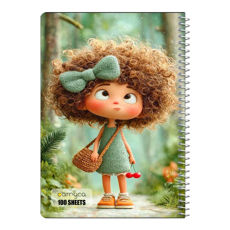 دفتر مشق 100 برگ سیمی کارنیکا طرح دخترانه کیوت Girly Cute کد 31041