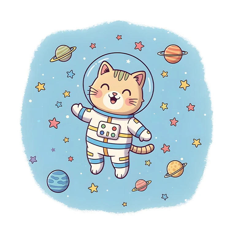 استیکر پارچه و لباس پاد آفرین مدل کارتونی طرح گربه کیوت بامزه کد S5419