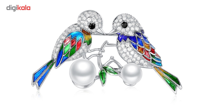 گل سینه گالری شمرون طرح مرغ عشق کد BRC058S0