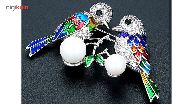 گل سینه گالری شمرون طرح مرغ عشق کد BRC058S0