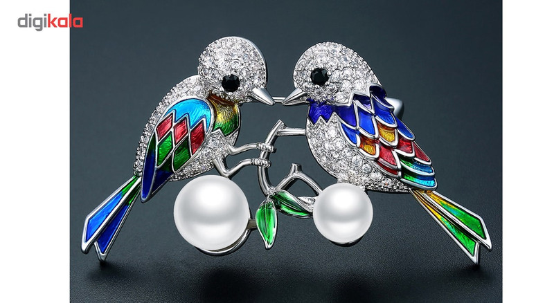 گل سینه گالری شمرون طرح مرغ عشق کد BRC058S0