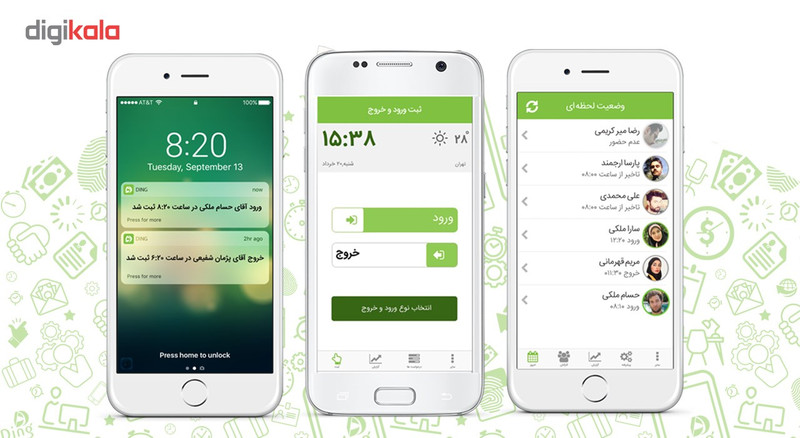 دستگاه حضور و غیاب دینگ طرح 50 کاربر مدل AT480-50