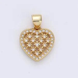 آویز گردنبند طلا 18 عیار زنانه قیراط طرح قلب کد GH3019