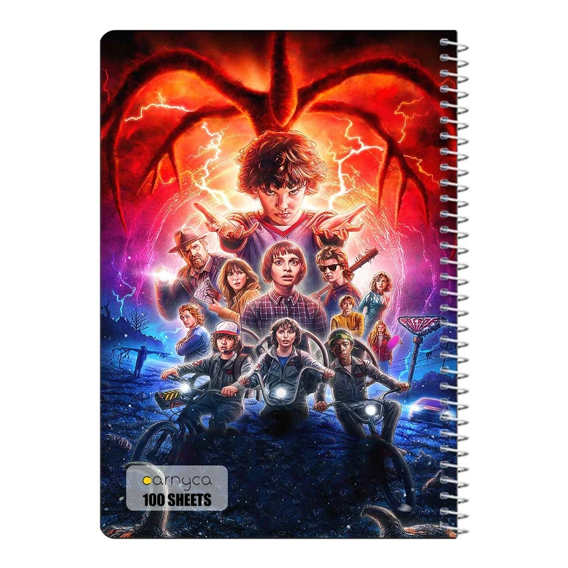 دفتر شطرنجی 100 برگ سیمی کارنیکا طرح چیزهای عجیب Stranger Things کد 10972