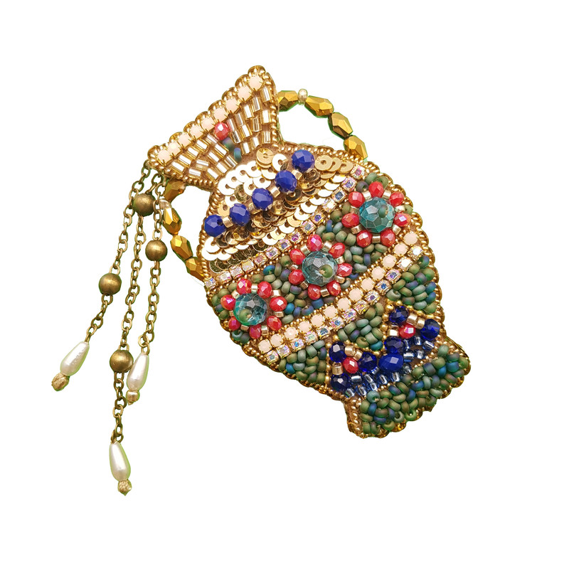 گل سینه زنانه مدل کوزه رنگی A019