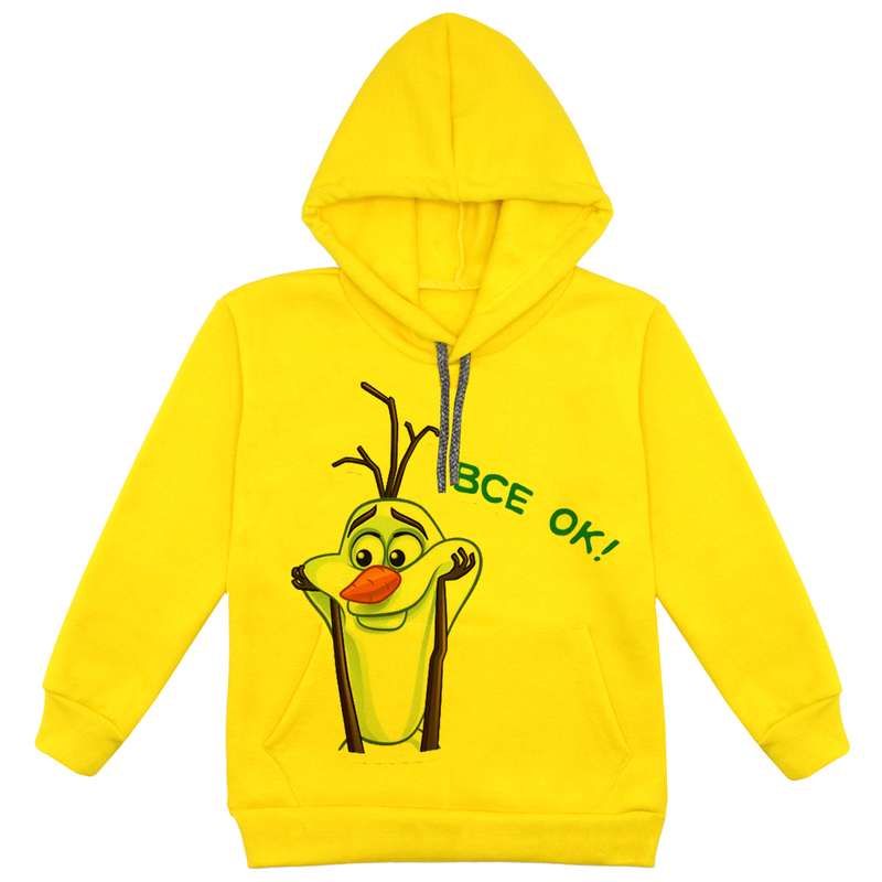 هودی پسرانه مدل آدم برفی F152 رنگ زرد