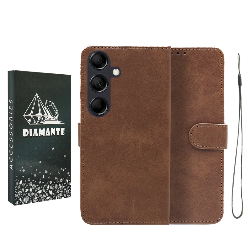 کیف کلاسوری دیامانته مدل Bandaviz Bk مناسب برای گوشی موبایل سامسونگ Galaxy S25 به همراه بندآویز