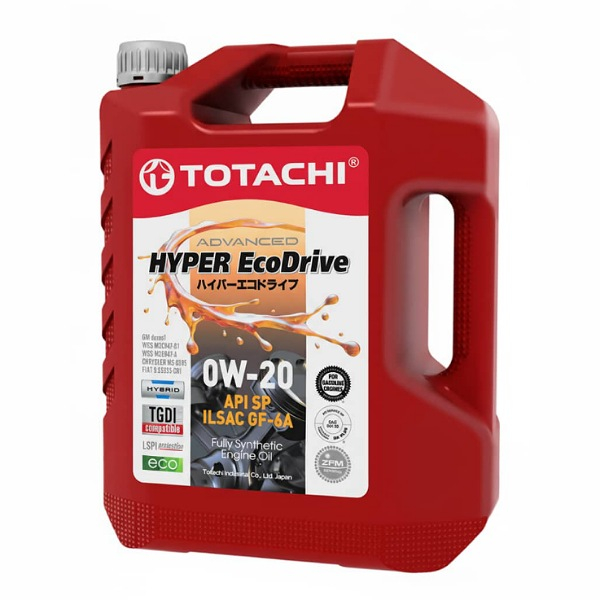 روغن موتور خودرو بنزینی، توربوشارژ، هیبریدی، تنفس طبیعی توتاچی مدل Hyper Eco Drive 0W-20  SP 0W-20 حجم 4 لیتر