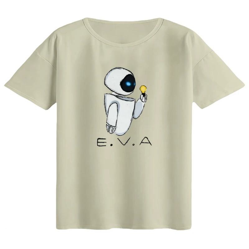 تی‌شرت اورسایز آستین کوتاه زنانه مدل باکسی طرح وال ای کد1